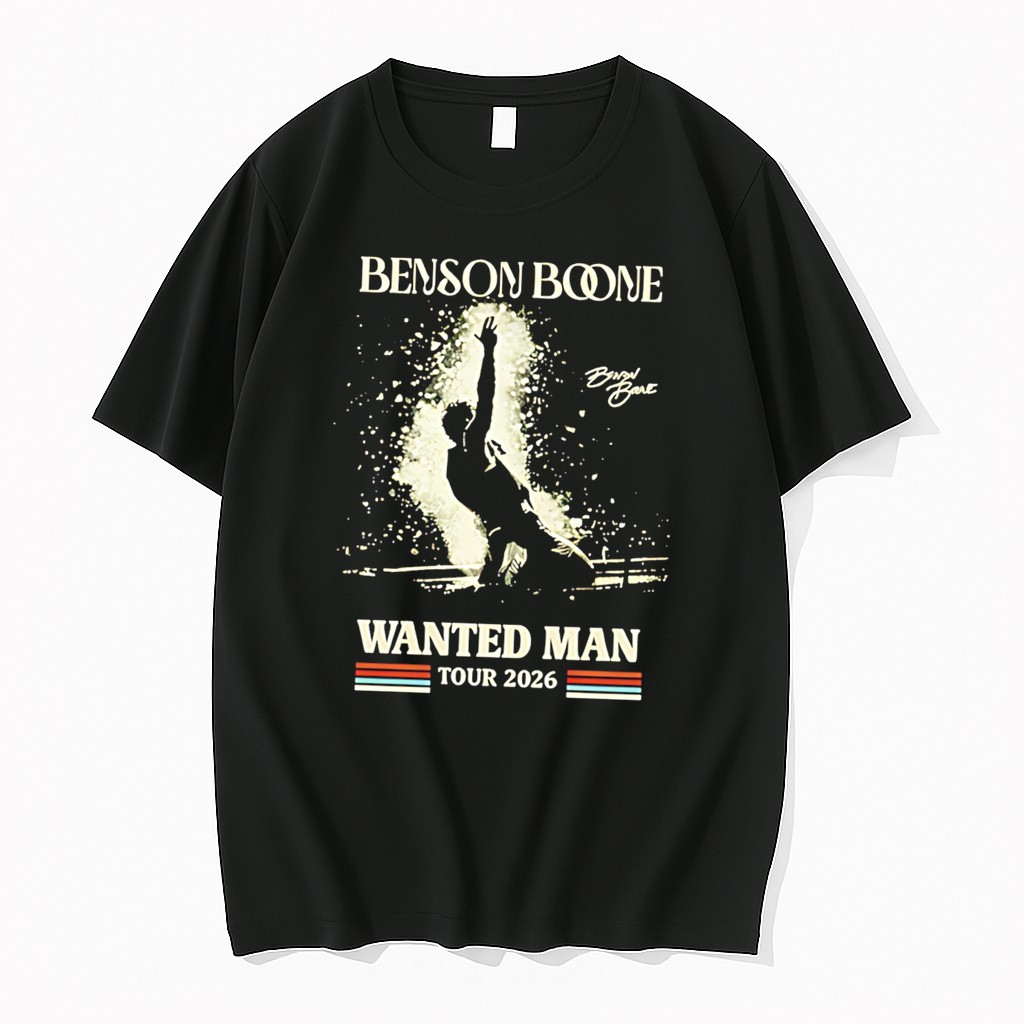 Original Benson Boone Wanted Man Tour 2026 Concert Tee Shirts