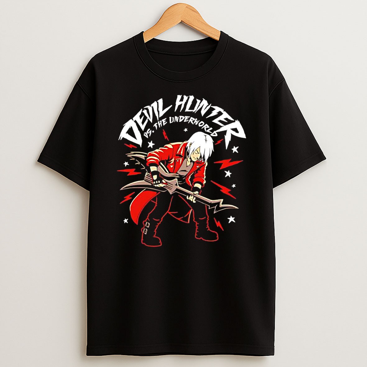 Original Dante Devil May Cry Devil Hunter Vs The Underworld Character Guitar Fan Art Shirts