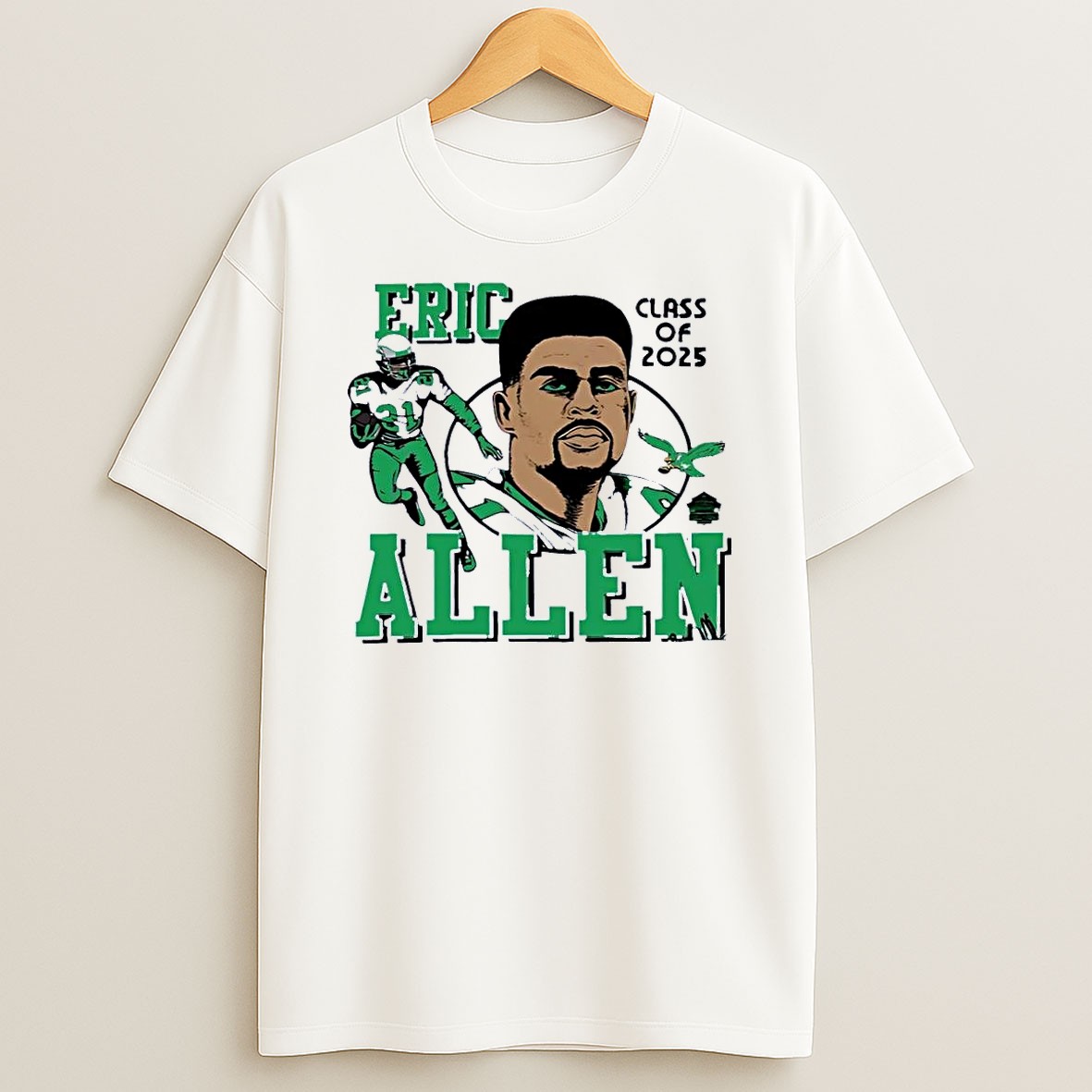 Original Eric Allen No 379 Class Of 2025 Philadelphia Eagles White Shirts