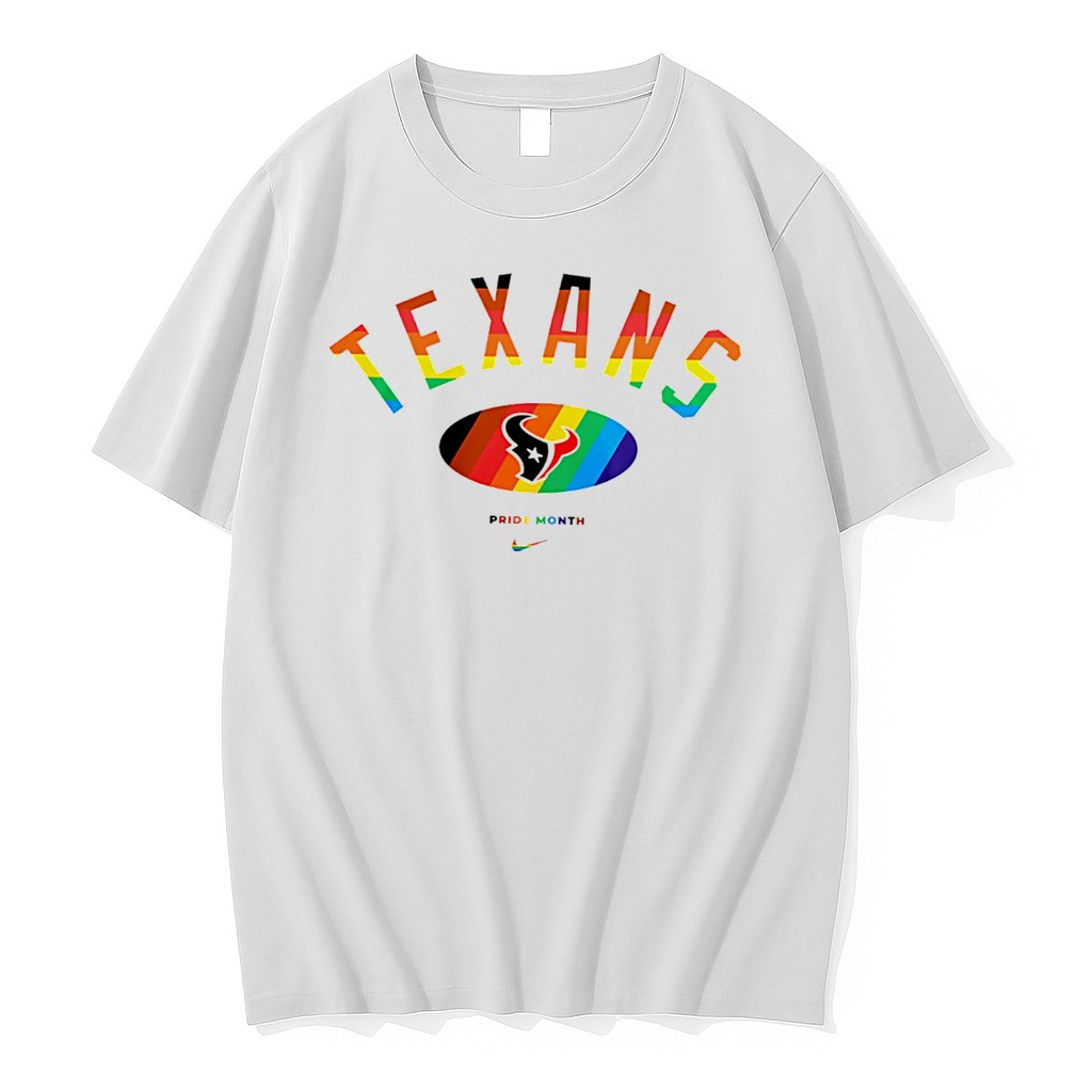 Original Houston Texans Pride Month Rainbow Logo Tee Shirts