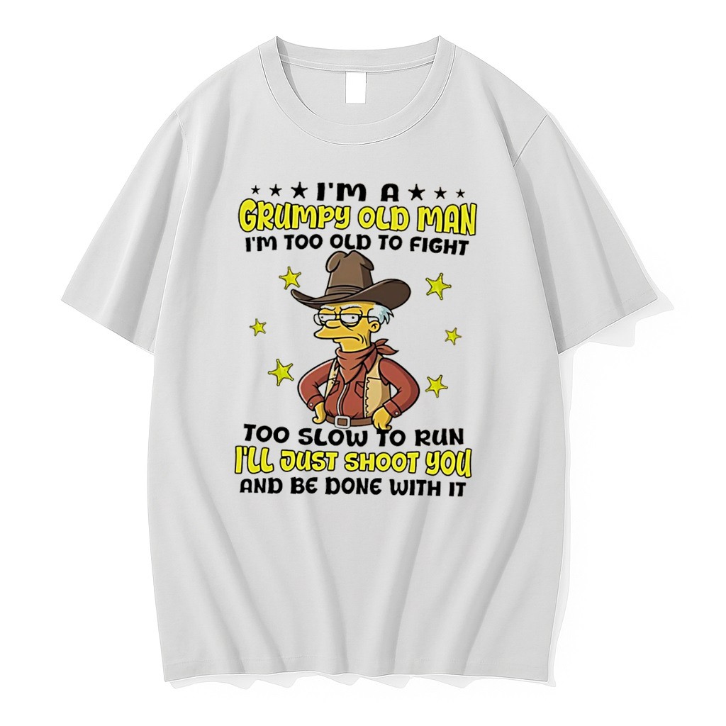 Original Im A Grumpy Old Man Im Too Old To Fight Abraham Simpson Tee Shirts
