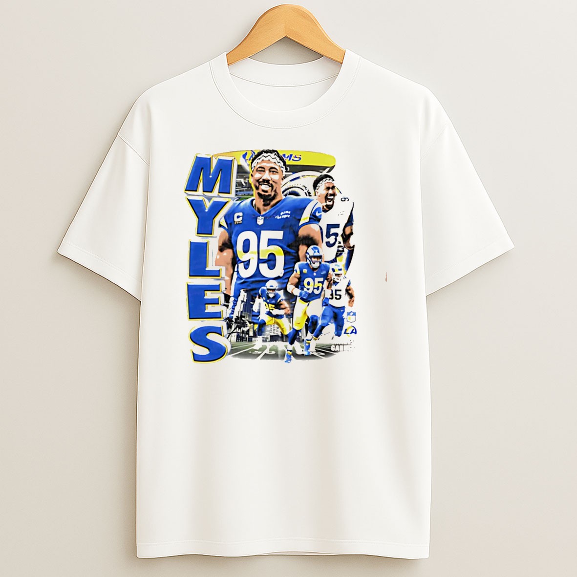 Original Myles Garrett Los Angeles Rams Player Collage Tee Shirts