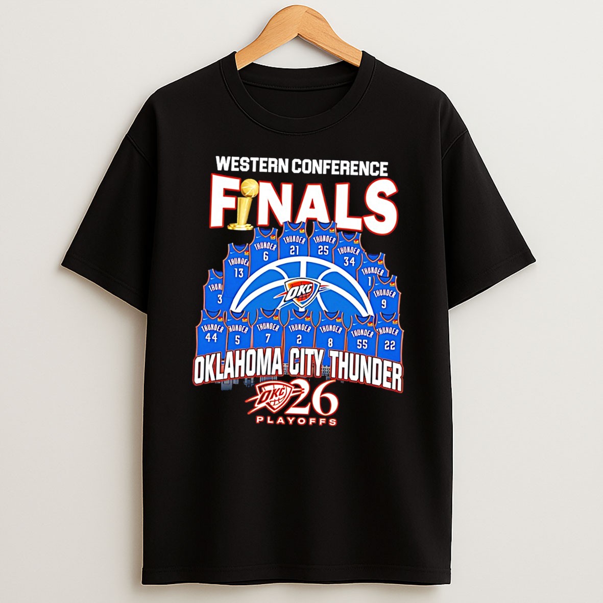 Original Oklahoma City Thunder Western Conference Finals Playoffs Jerseys Collage Tee Shirts