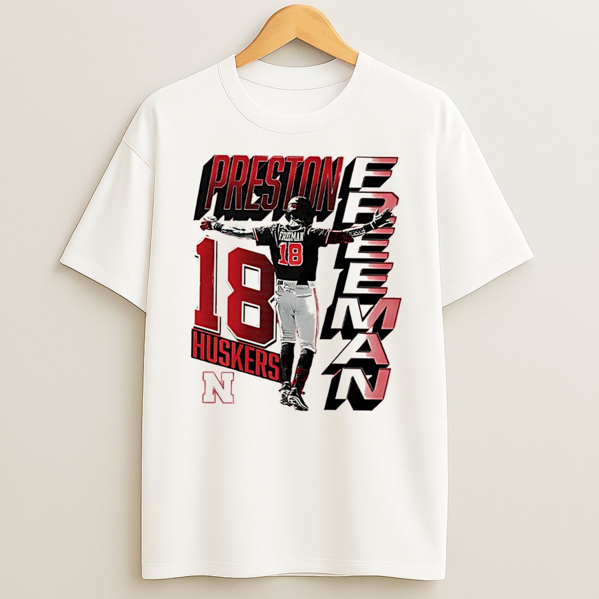 Original Preston Freeman Player Number 18 Illustration Tee Shirts