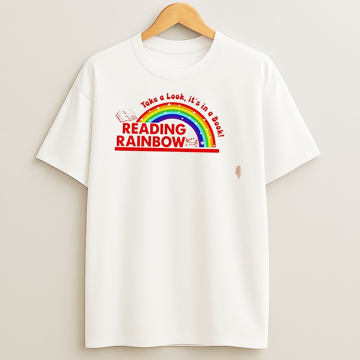 Original Rainbow Take A Look Its In A Book Reading Bookworm Tee Shirts