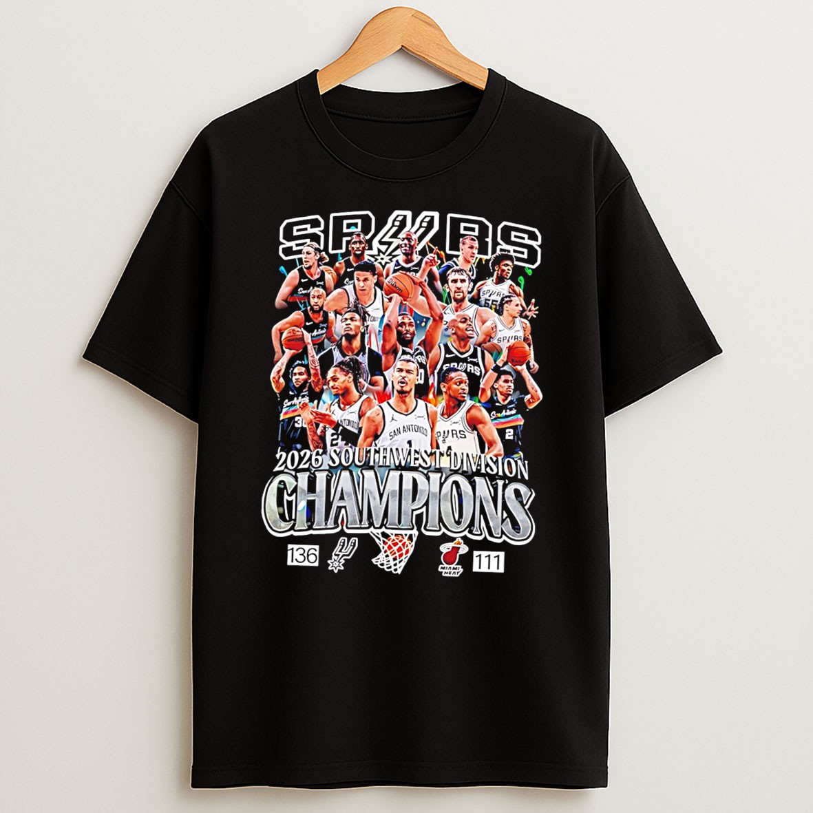 Original San Antonio Spurs 2026 Southwest Division Champions Team Collage Tee Shirts