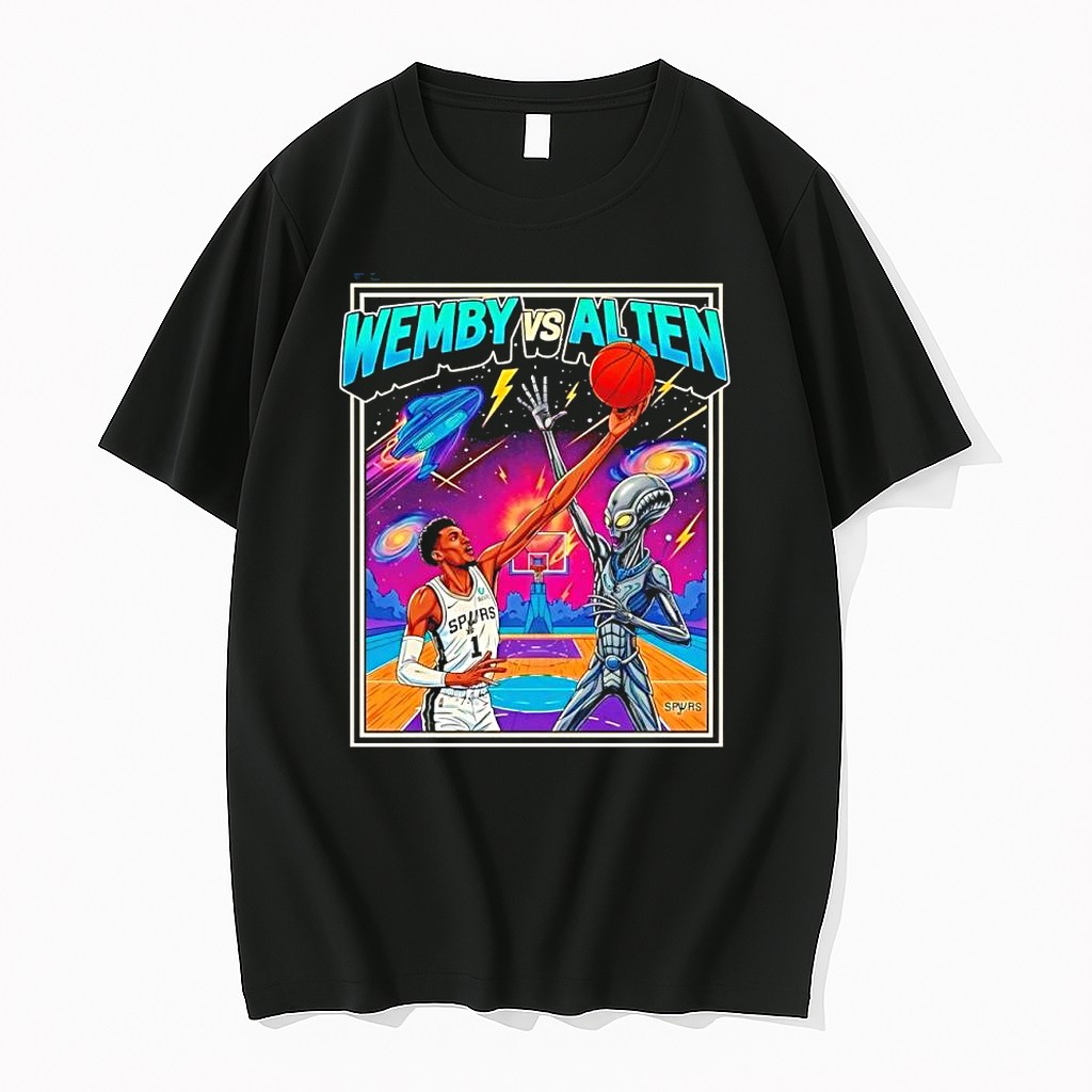 Original Victor Wembanyama San Antonio Spurs Wemby Vs Alien Nba Finals 2026 Shirts