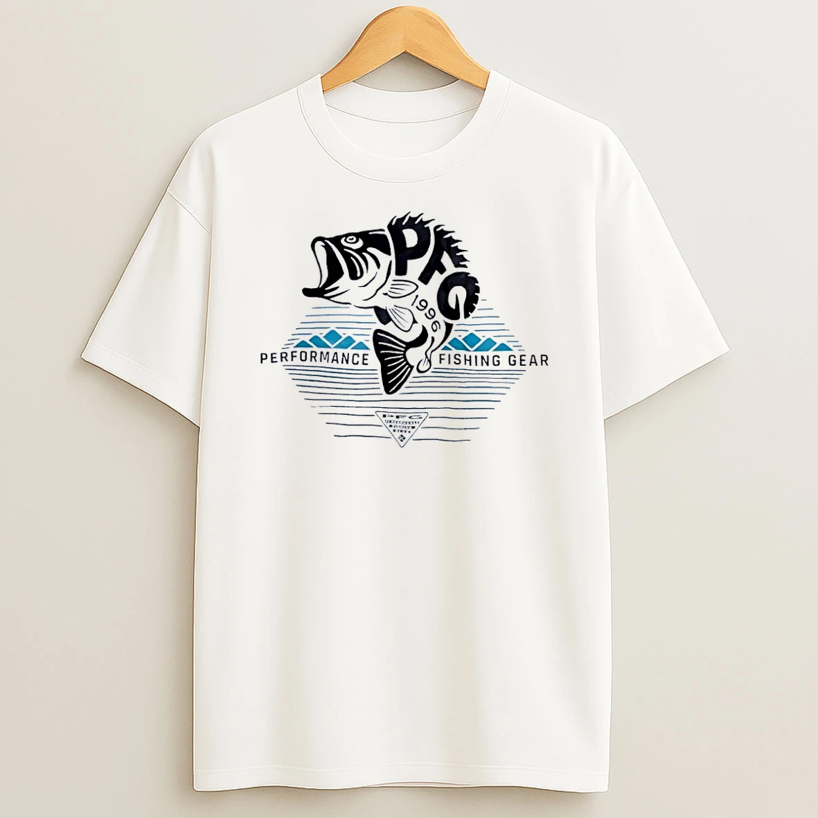 Pfg Performance Fishing Gear 1996 Bass Fish Jumping White Shirts