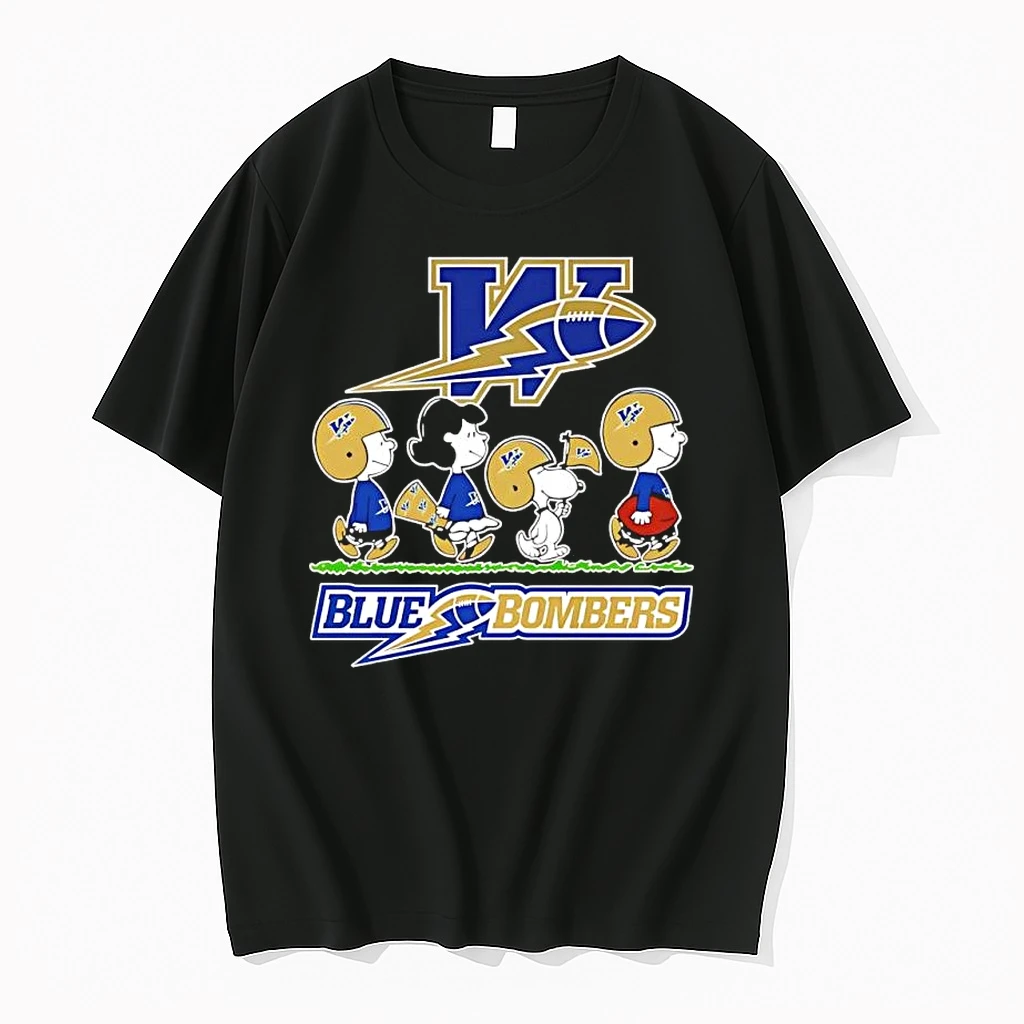 Peanuts Characters X Winnipeg Blue Bombers Cfl Football Team Shirts