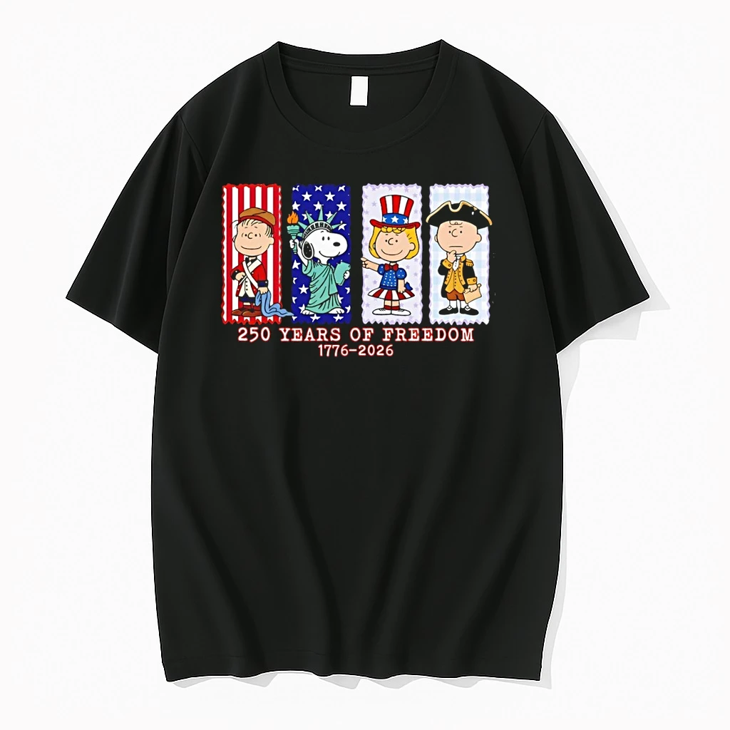 Peanuts Gang Snoopy Charlie Brown 250 Years Of Freedom 1776 2026 4th Of July Patriotic Shirts