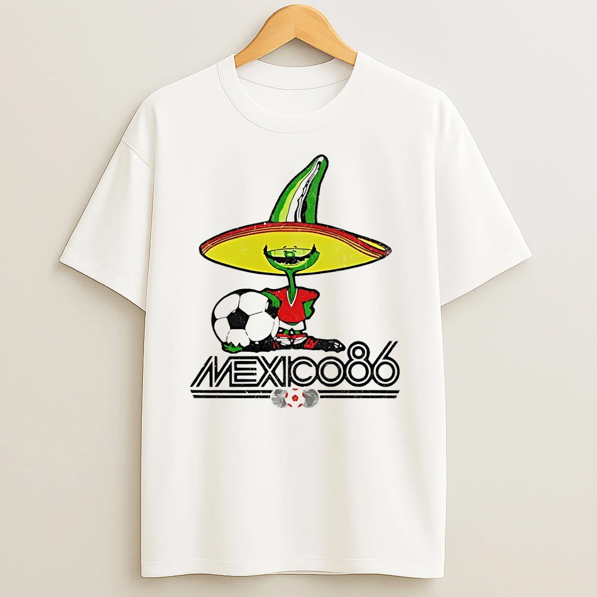 Pique The Soccer Chili Mascot Mexico 86 World Cup Tournament Football Shirts