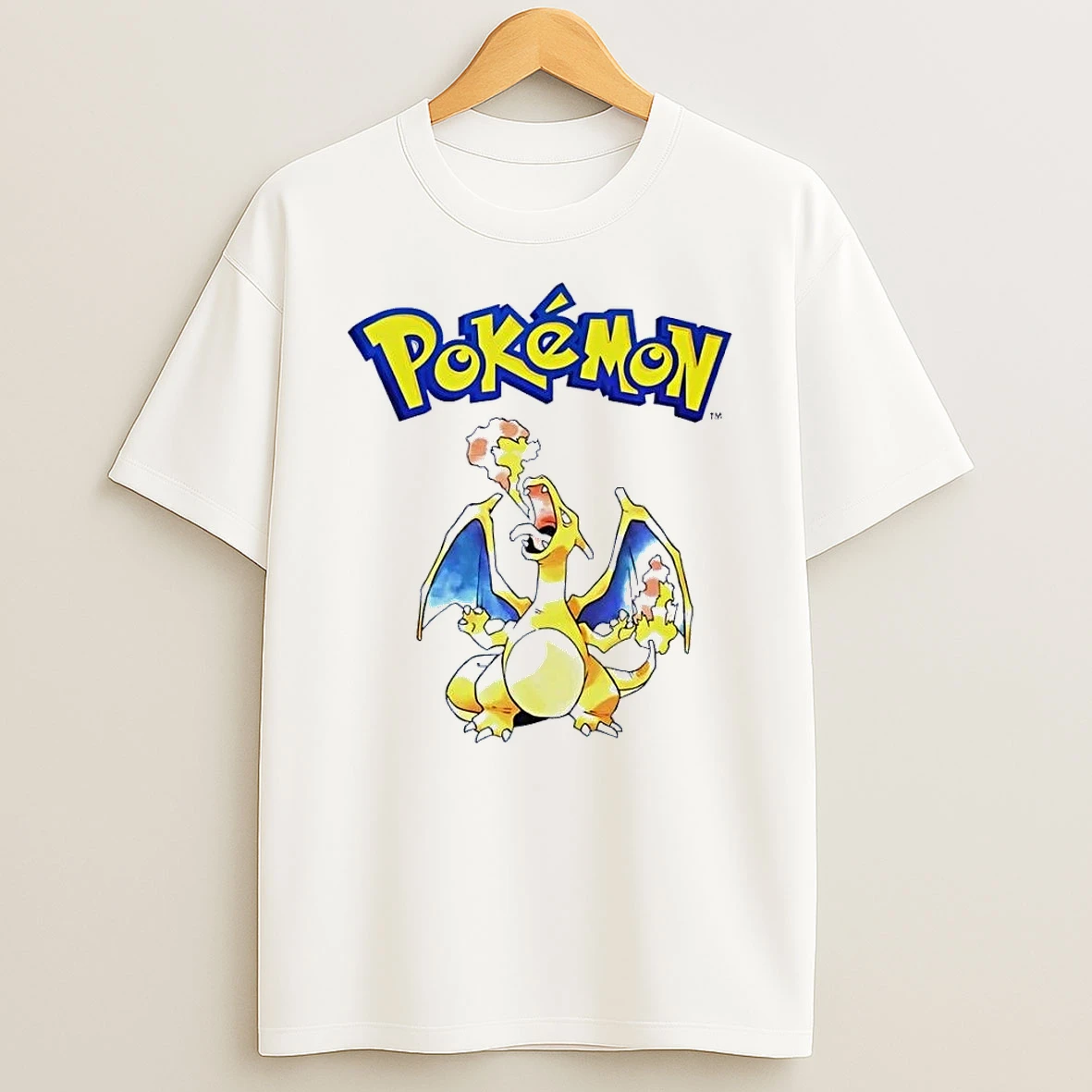 Pokemon Charizard Breathing Fire White Shirts