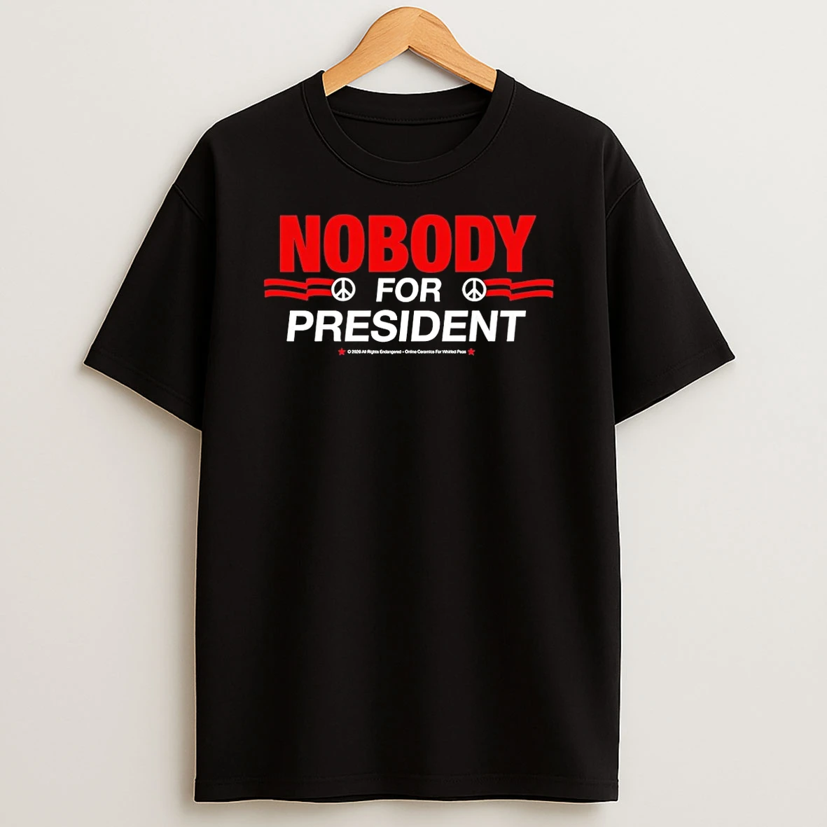 Political Satirical Protest Nobody For President Red And White Print Shirts