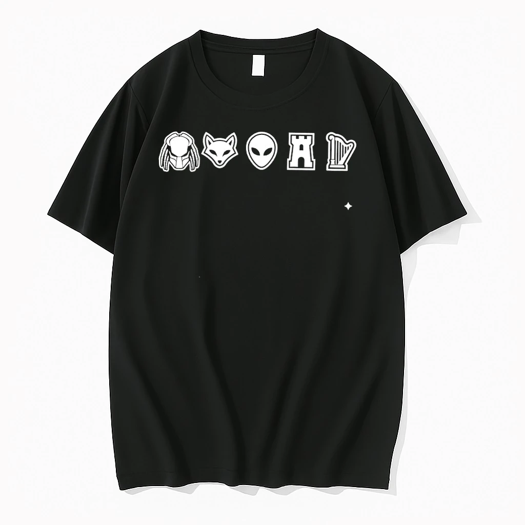 Predator Fox Alien Castle Harp Icons Pop Culture Fantasy Symbol Collection Shirts