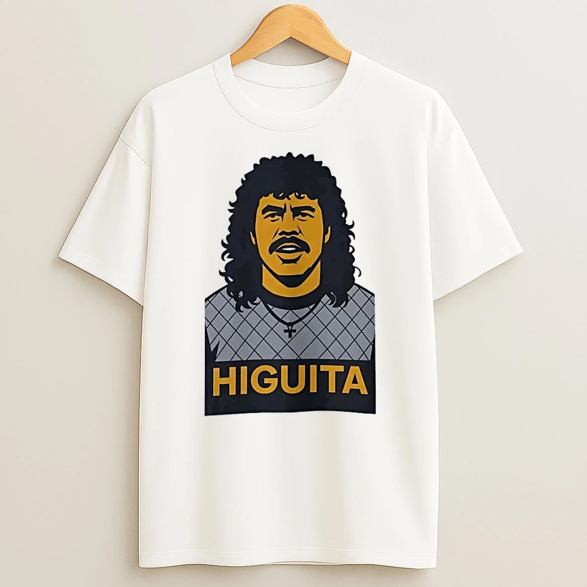 Rene Higuita Portrait Graphic Higuita White Shirts