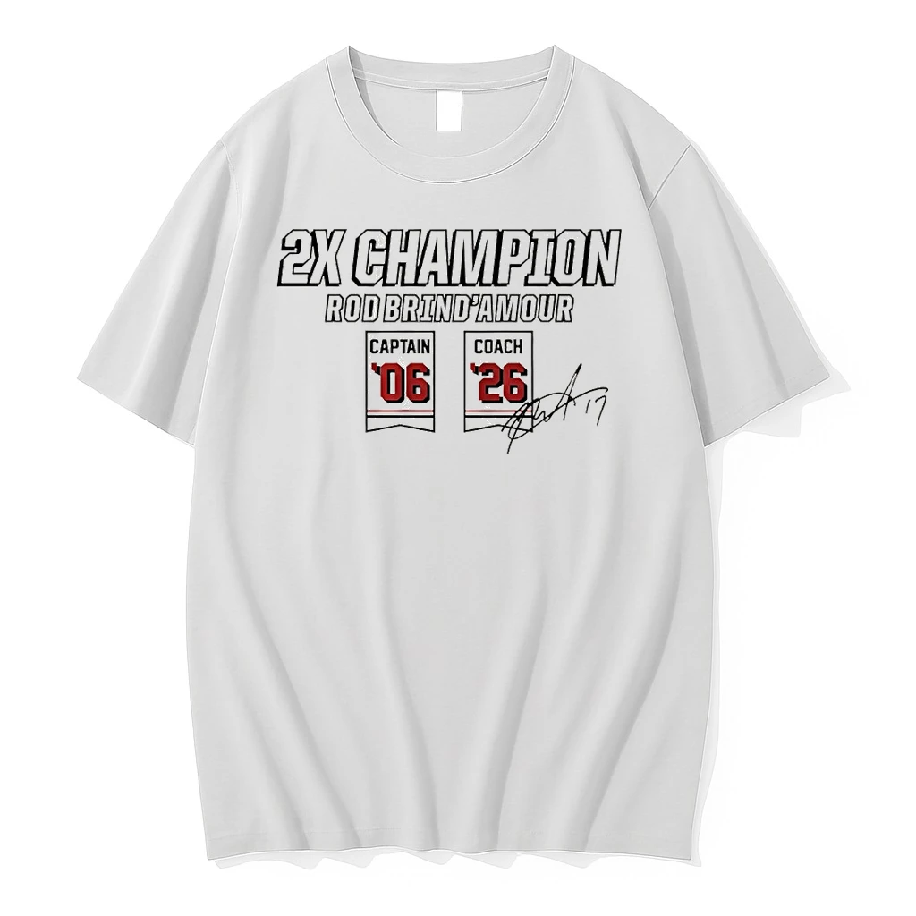 Rod Brindamour Carolina Hurricanes Hockey Two Time Champion Captain 06 Coach 26 Signature Shirts