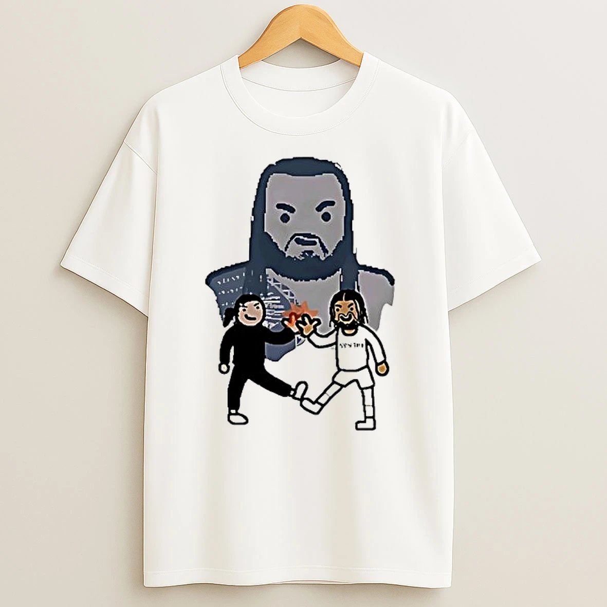 Roman Reigns Touch Hand Jalen Brunson Pixel Art Shirts