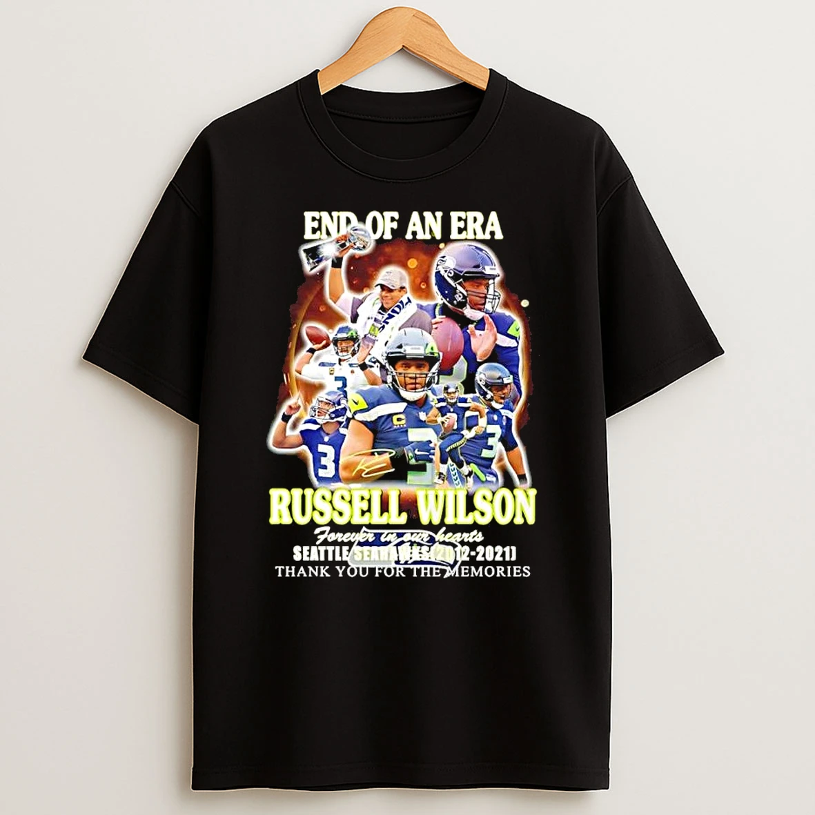 Russell Wilson Seattle Seahawks End Of An Era Forever In Our Hearts 2012 2021 Signature Shirts