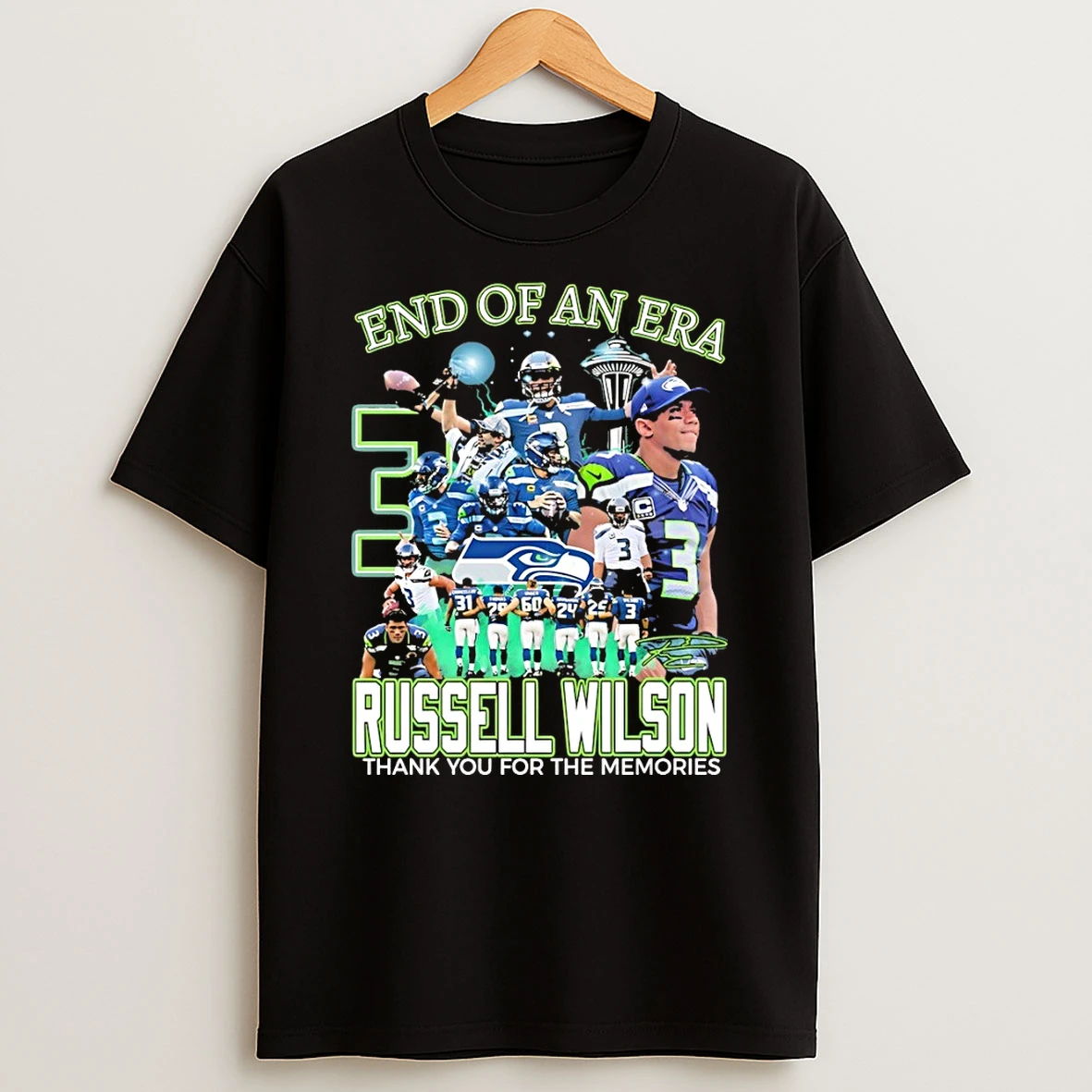 Russell Wilson Seattle Seahawks Football End Of An Era Thank You For The Memories Shirts