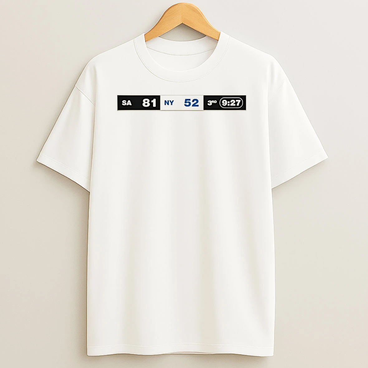 San Antonio Spurs 81 52 New York Knicks Basketball Nba 2026 Score Shirts
