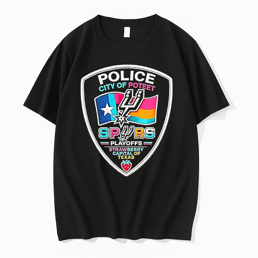 San Antonio Spurs Nba Finals 2026 Poteet Police Playoffs City Of Strawberry Capital Of Texas Shirts