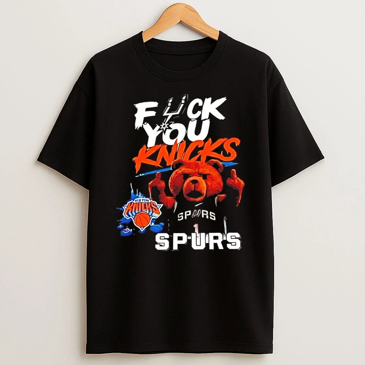 San Antonio Spurs Nba Finals 2026 Ted Bear Fuck You Knicks Shirts