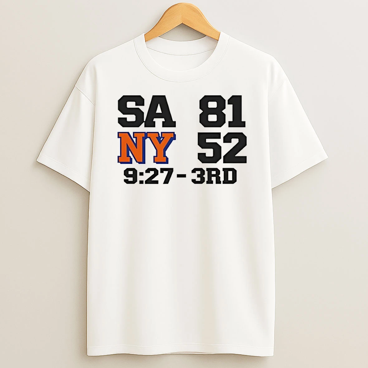 San Antonio Spurs New York Knicks Basketball Scoreboard Sa 81 Ny 52 9 27 3rd Shirts