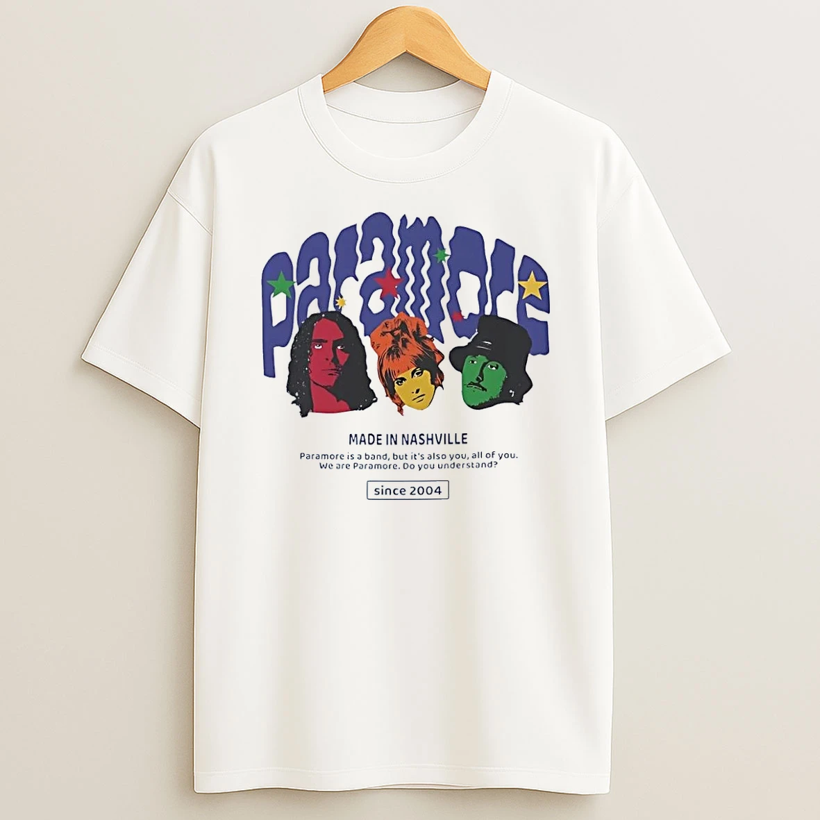 Since 2004 Paramore Nashville Band Graphic White Shirts