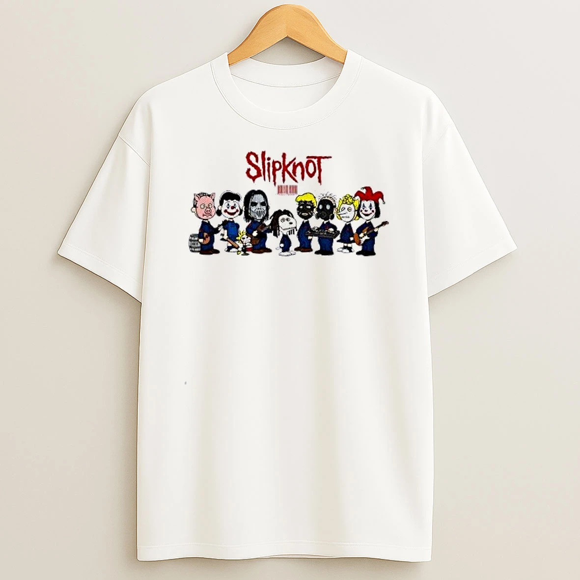 Slipknot Peanuts Characters Mashup Band Shirts