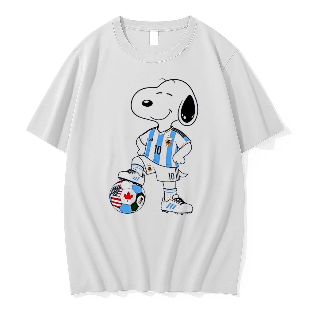 Snoopy Playing Soccer 10 Afa Argentina White Shirts