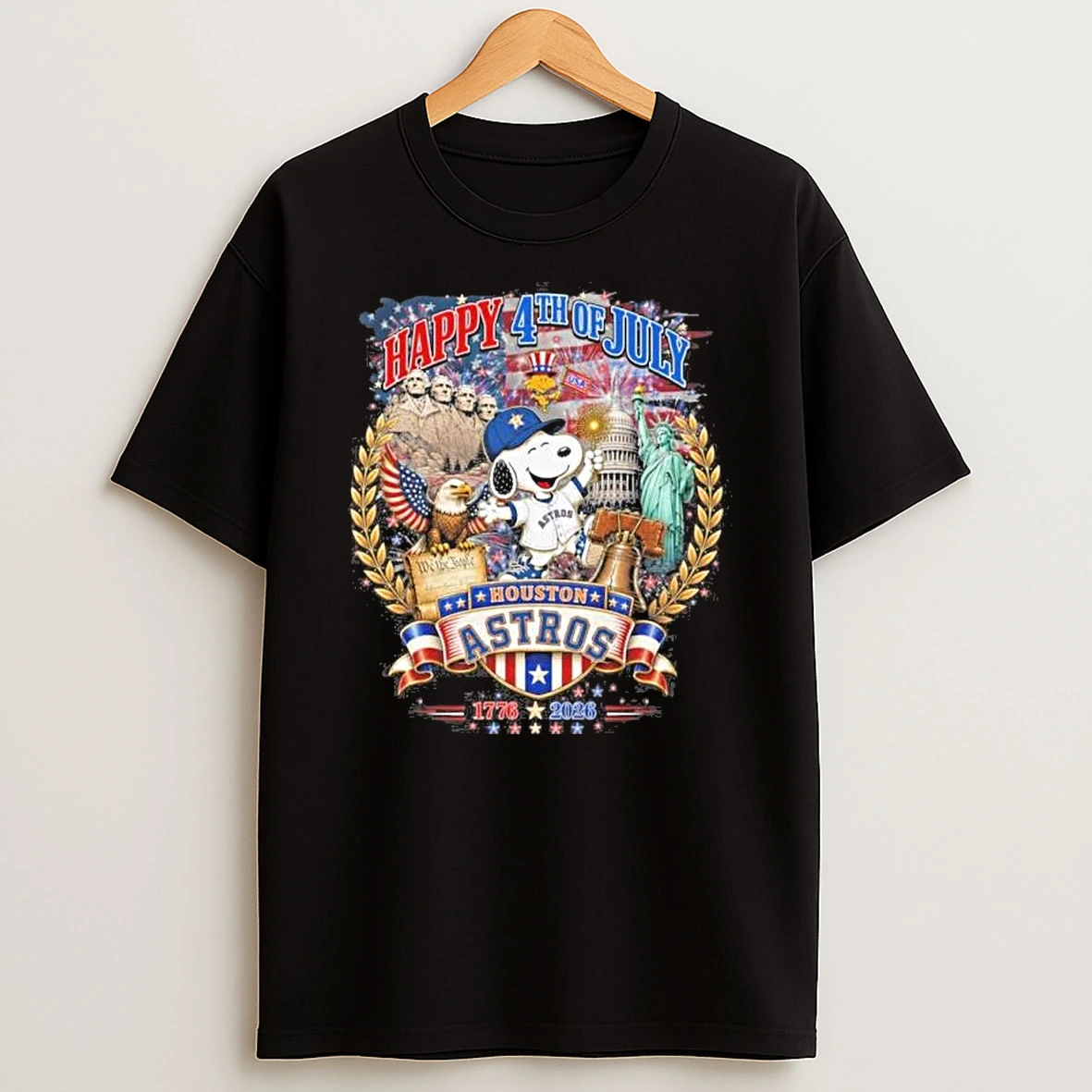Snoopy X Houston Astros Happy 4th Of July 1776 2026 Shirts