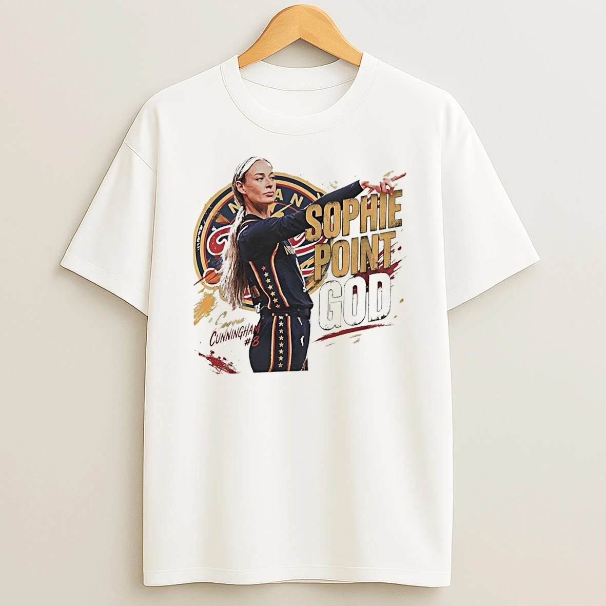 Sophie Cunningham Point God Indiana Fever Wnba Basketball Shirts