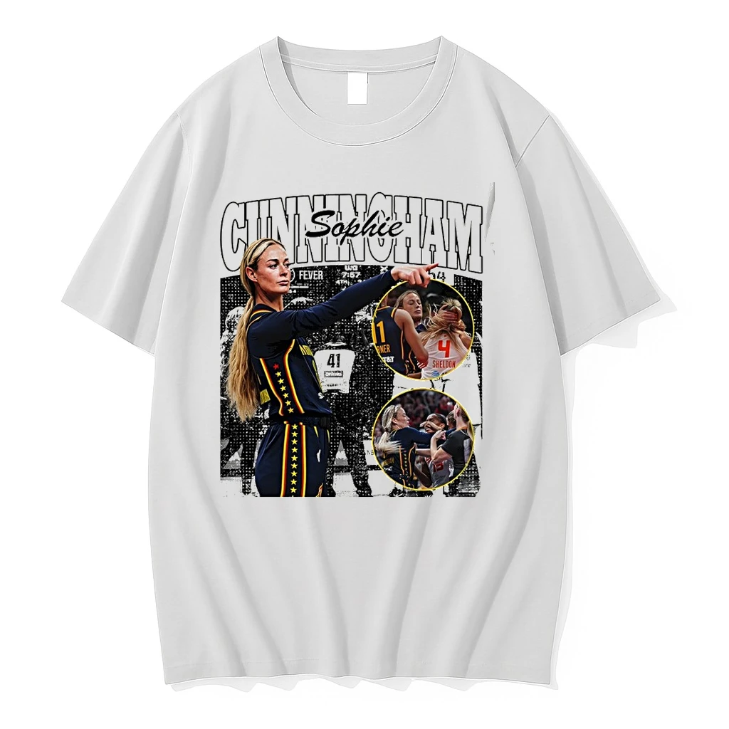 Sophie Cunningham Pointing Indiana Fever Wnba Basketball Graphic Shirts