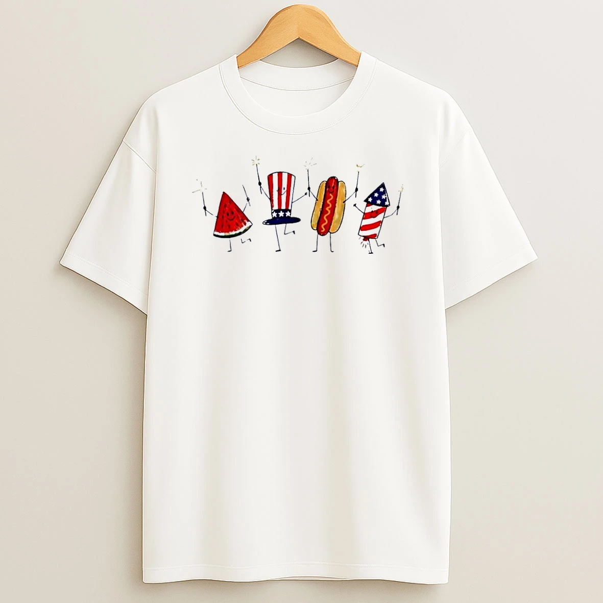 Sparklers Fun Usa Fourth Of July Patriotic Party White Shirts
