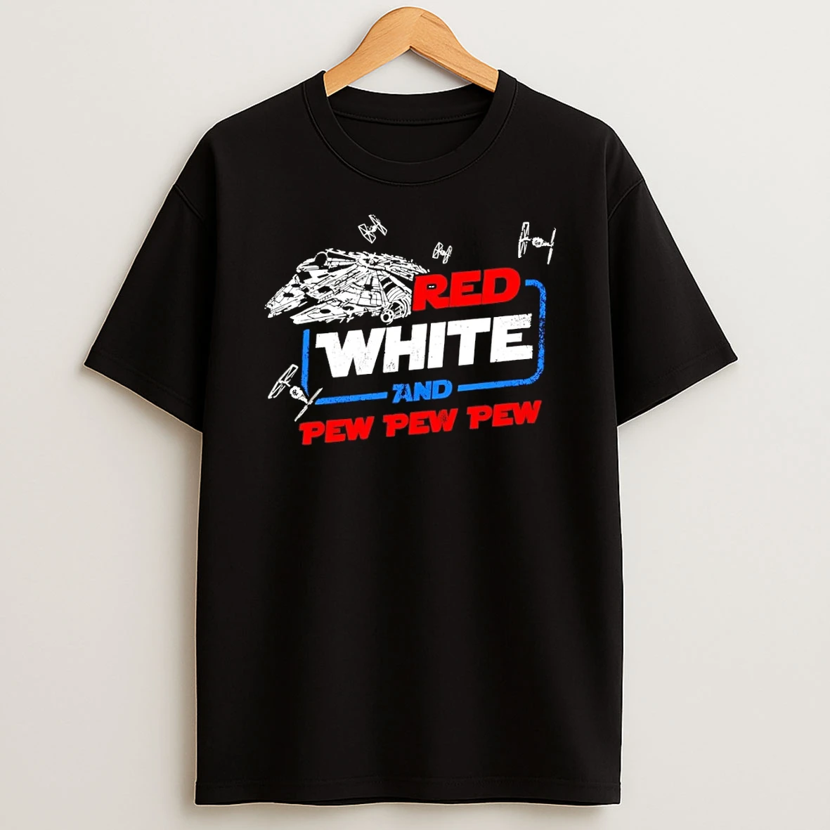 Star Red White And Pew Pew 4th Of July Shirts