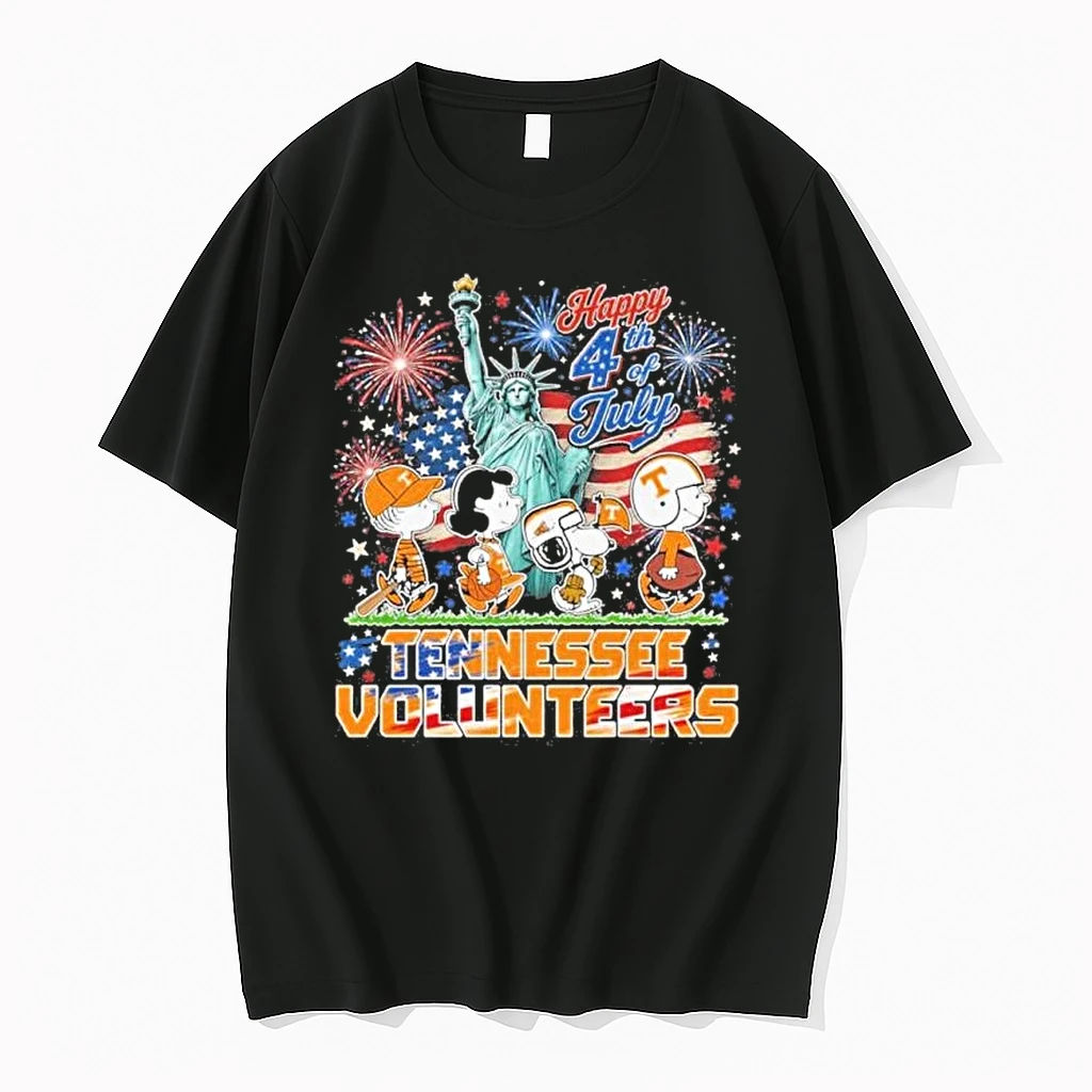 The Peanuts X Tennessee Volunteers Happy 4th Of July Shirts