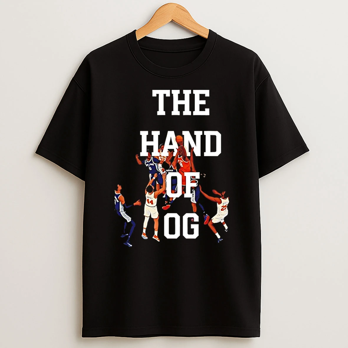 The Hand Of Og Anunoby New York Knicks Basketball Tip In The Finals Iconic Nba 2026 Shirts