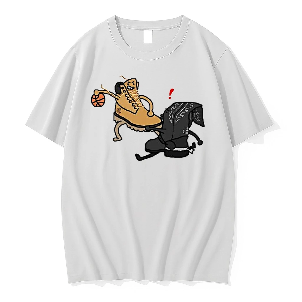 Timberland Boot Playing Basketball Against Cowboy Boot Ankle Breaker Shirts