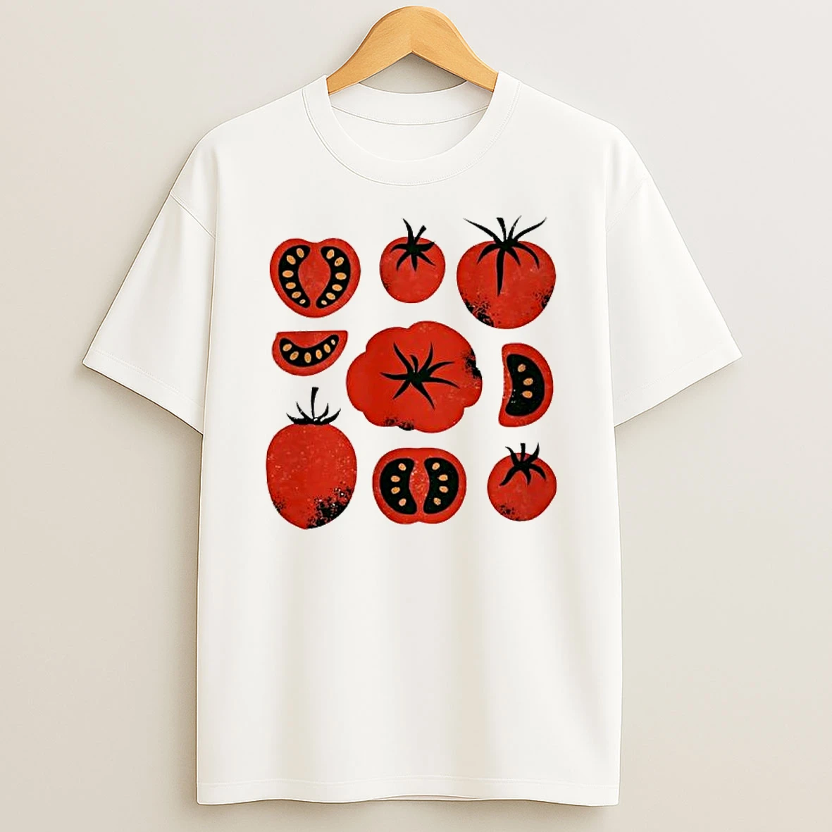 Tomato Vegetable Garden Harvest Variety Food Pattern Print Kitchen Utility Shirts
