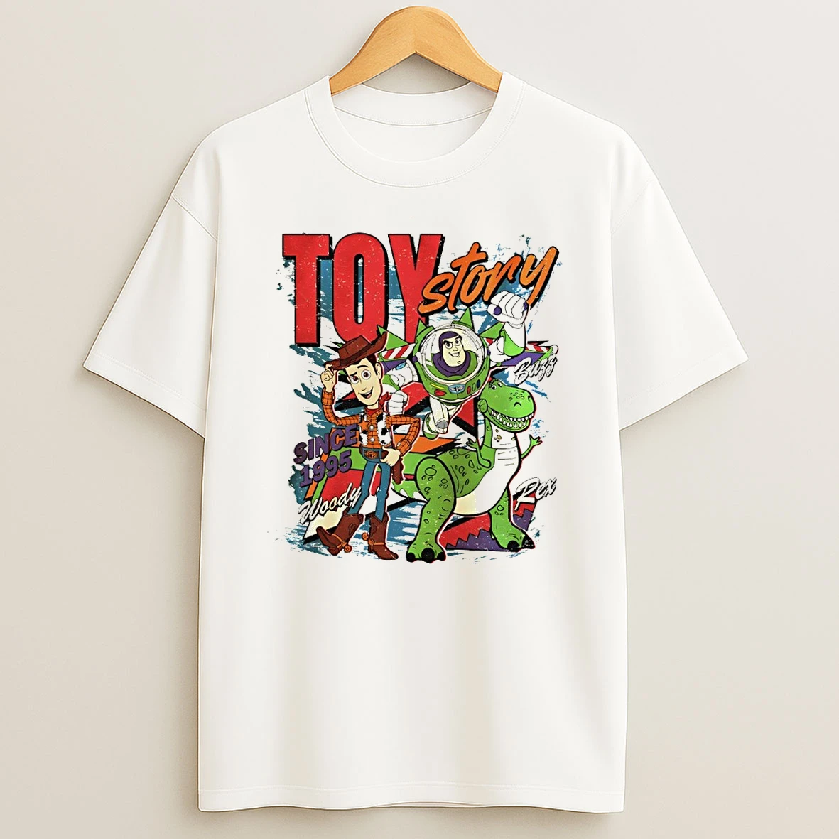 Toy Story Woody Buzz Rex Since 1995 Cartoon Shirts