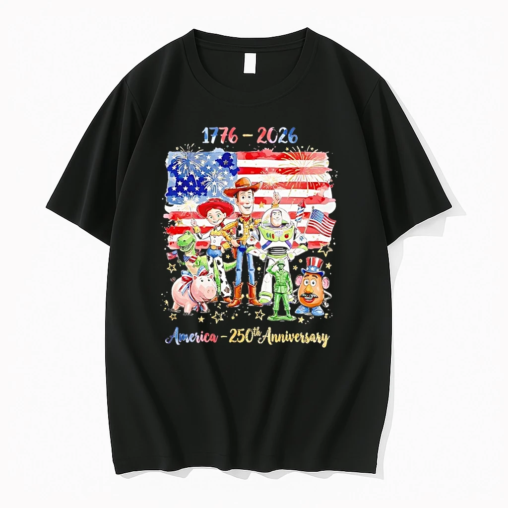 Usa 250th Anniversary Toy Story Woody Buzz Jessie America 1776 2026 Patriotic 4th Of July Shirts