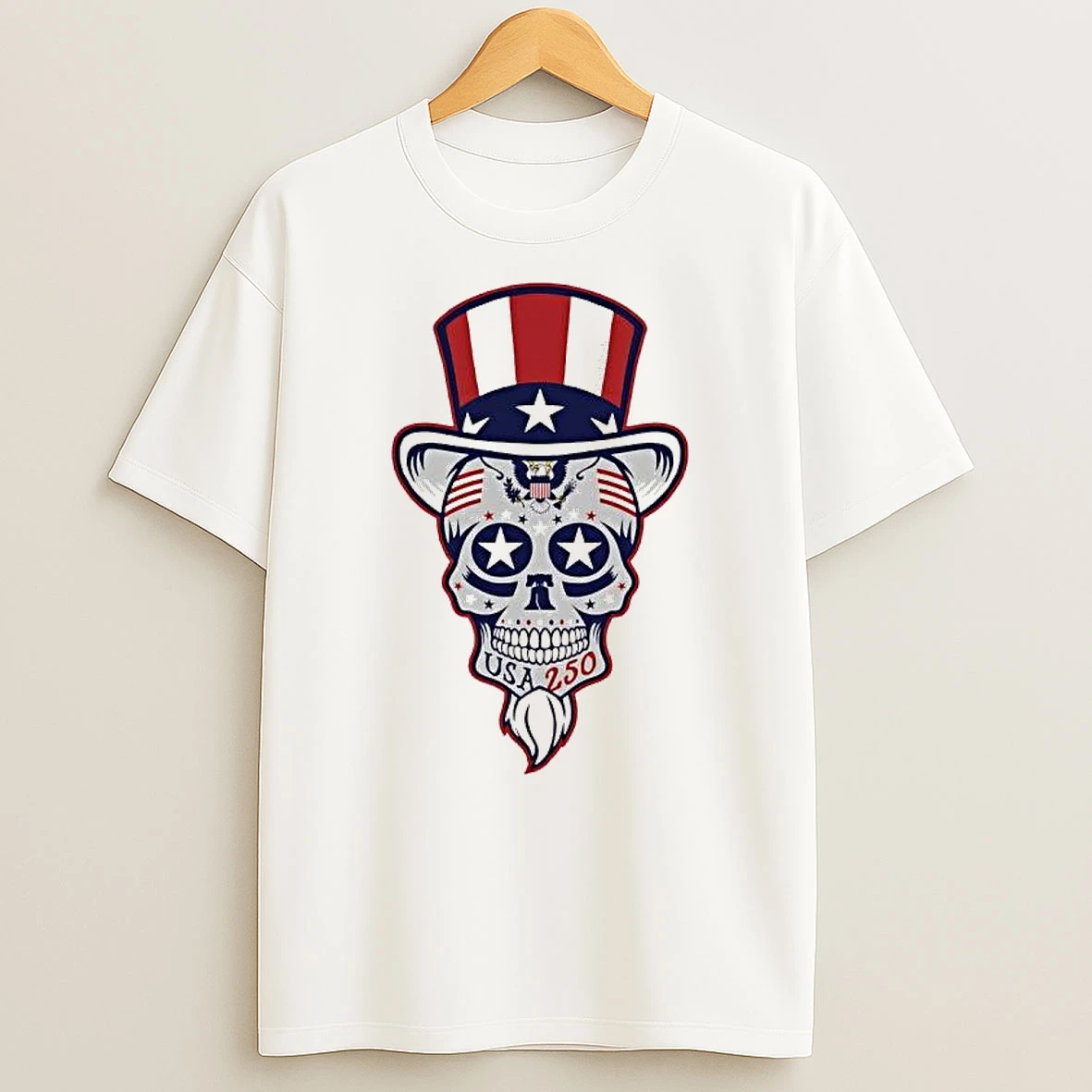 Uncle Sam Skull Usa 250 Patriotic 250th Anniversary Shirts