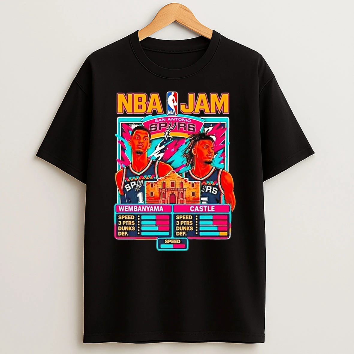 Victor Wembanyama And Stephon Castle San Antonio Spurs Nba Jam Shirts