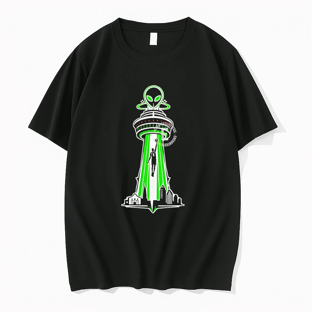 Wemby San Antonio Spurs Basketball Alien Ufo City Skyline Nba 2026 Shirts