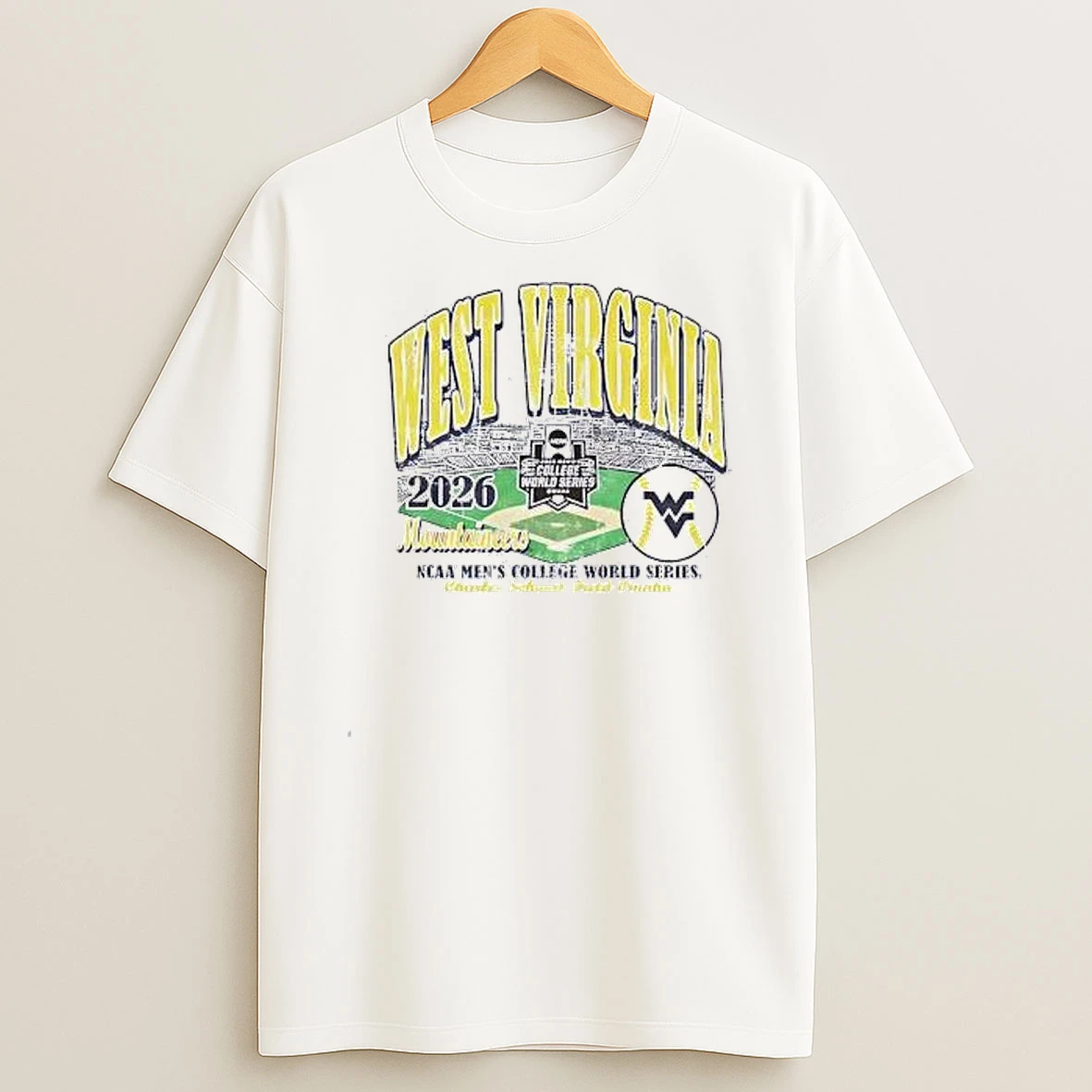 West Virginia Mountaineers 2026 Ncaa College World Series Charles Schwab Field Shirts