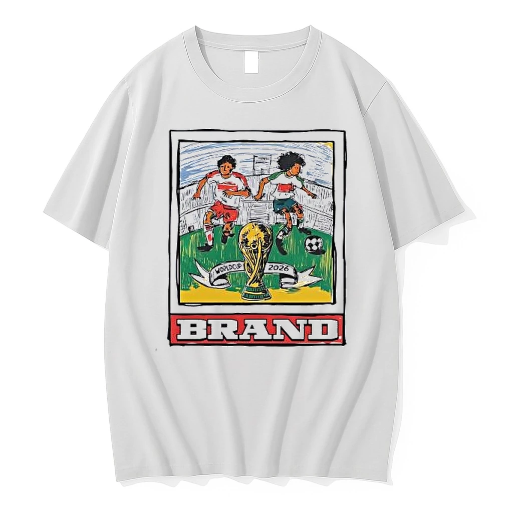 World Cup 2026 Soccer Players With Trophy And Brand Shirts