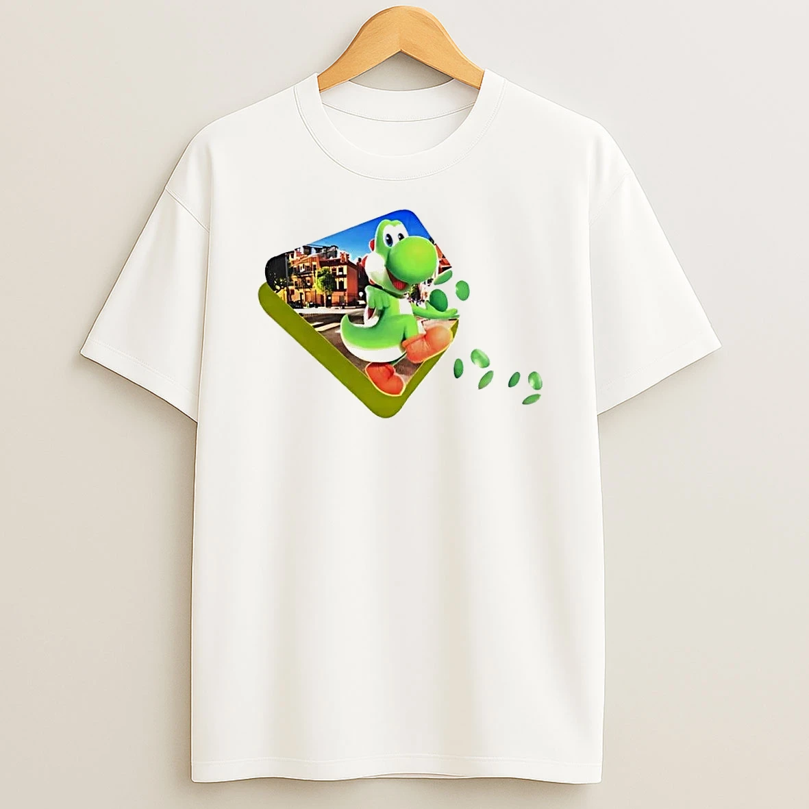 Yoshi Holding Egg Kids Apparel White Shirts