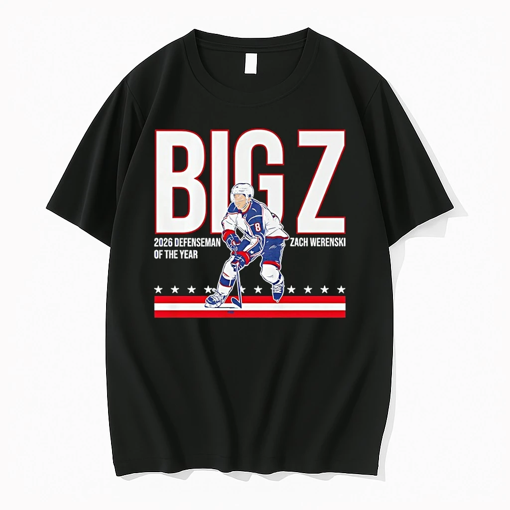 Zach Werenski Columbus Blue Jackets Hockey Big Z 2026 Defenseman Of The Year Shirts