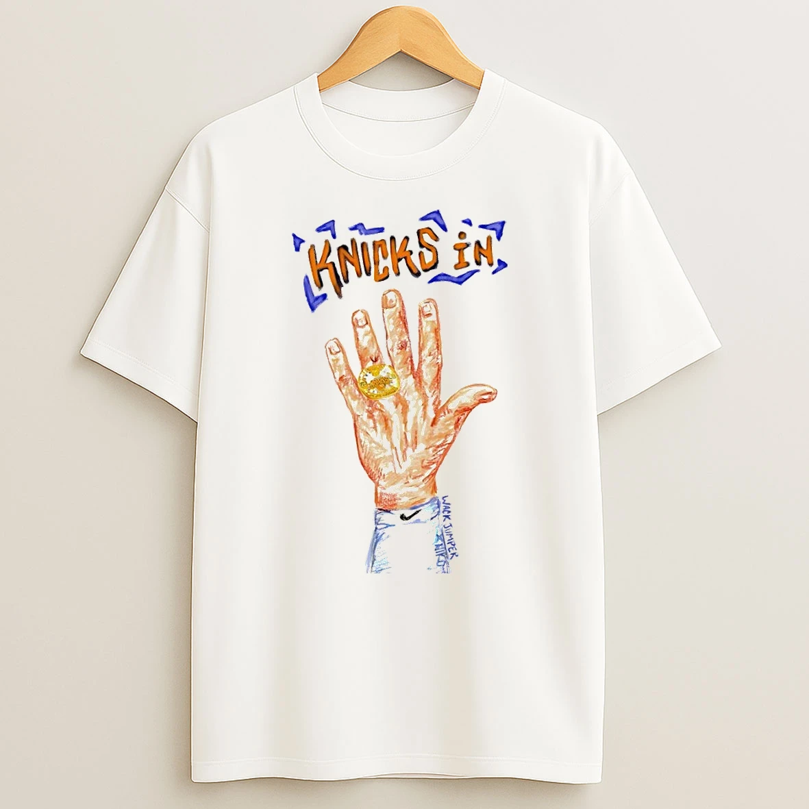 Knicks In Five Hand New York Knicks Basketball Nba 2026 Shirts