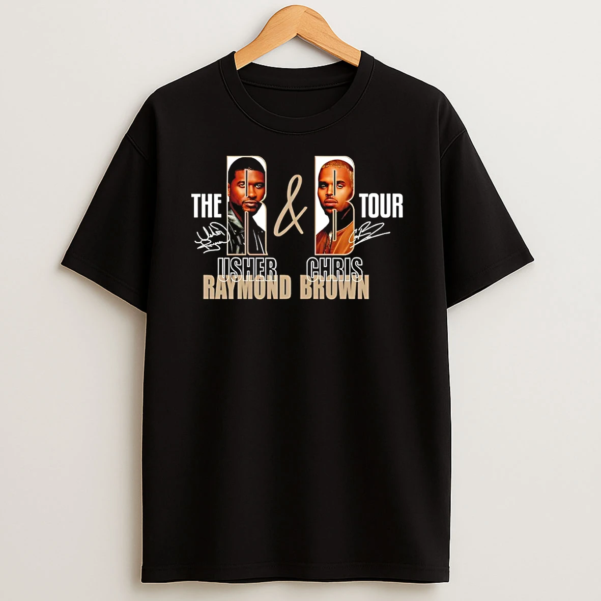 Vtdxwf8m Usher And Chris Brown The R B Tour Raymond Brown Music Concert Signatures Shirts